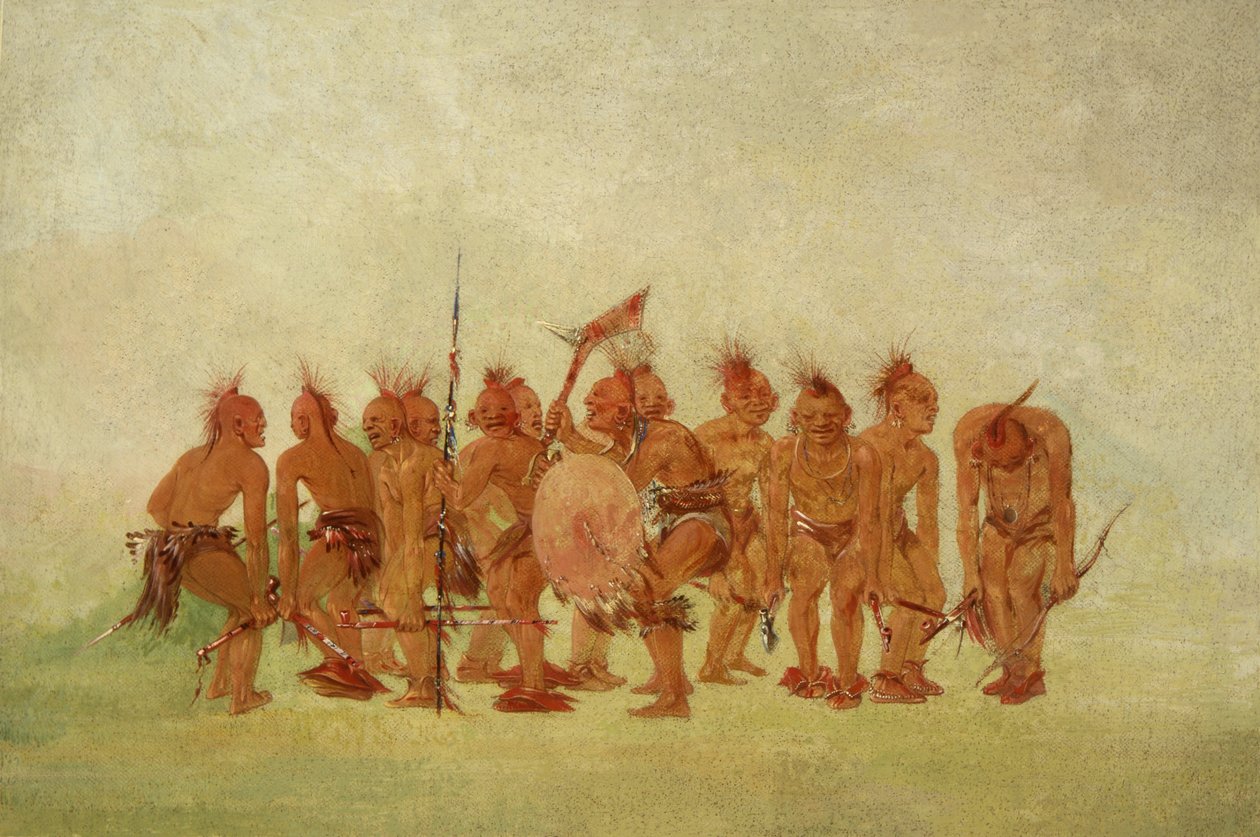 Taniec żebraczy, Sauk i Lis autorstwa George Catlin