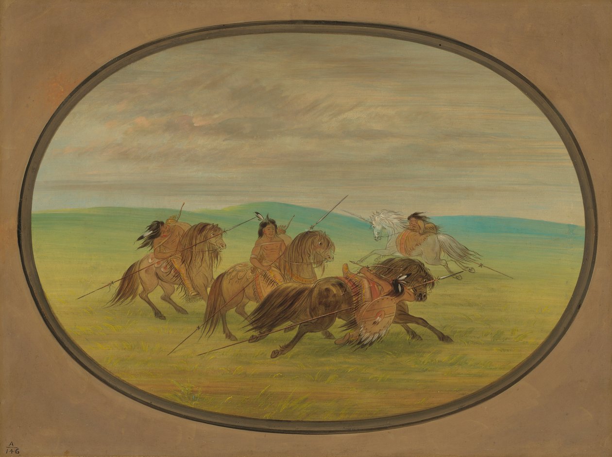 Jeździectwo Komanczów, 18611869. autorstwa George Catlin