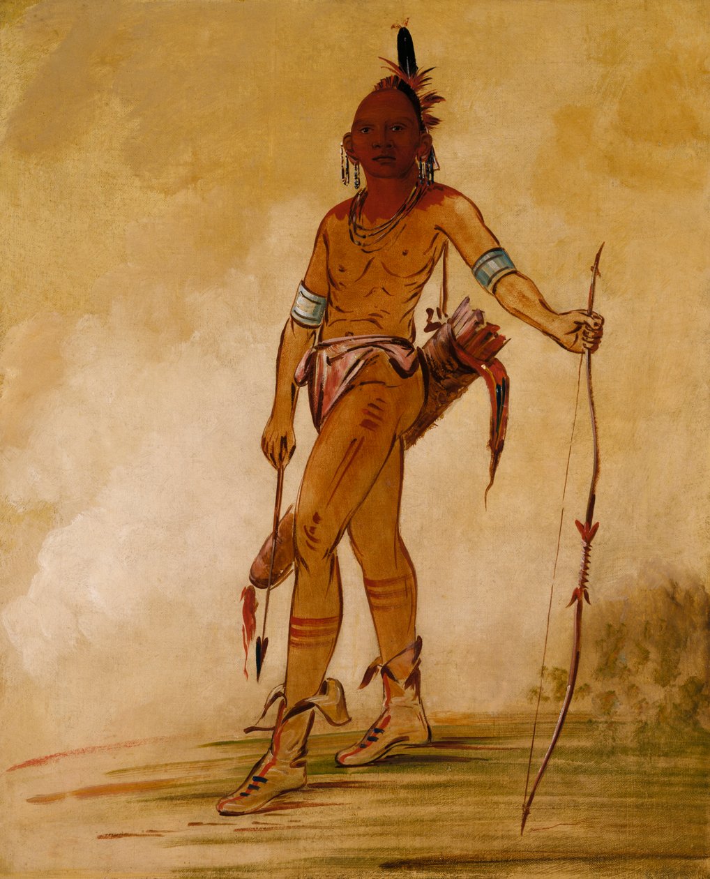 Cáh-he-ga-shín-ga, Mały Wódz, 1834. autorstwa George Catlin