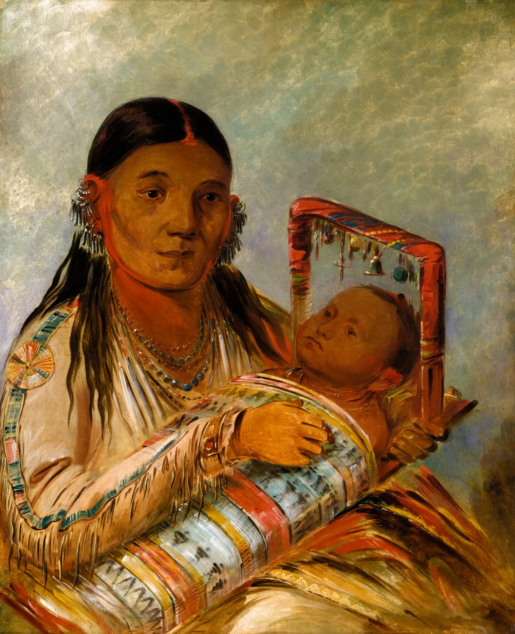 Chee-ah-ká-tchée, Żona Nie-w drodze, 1835-1836. autorstwa George Catlin