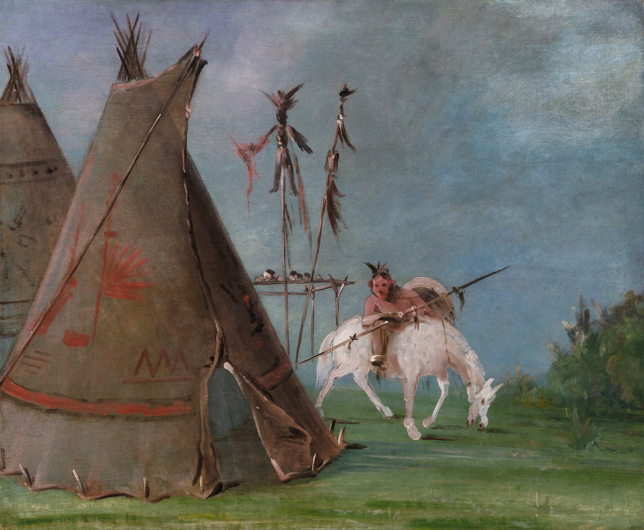 Loża Komanczów Skór Buffalo, 1834-1835. autorstwa George Catlin