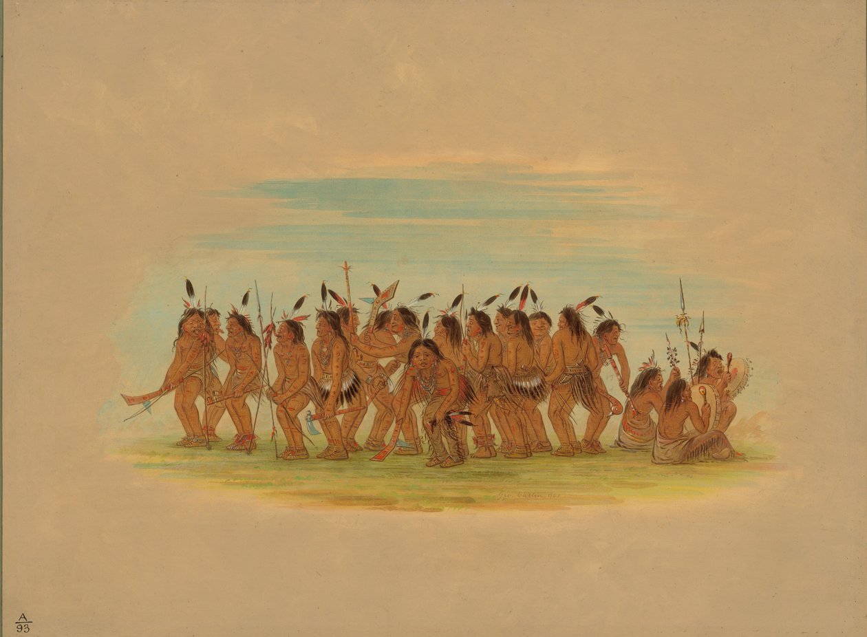 Taniec psa - Siuks, 1861. autorstwa George Catlin