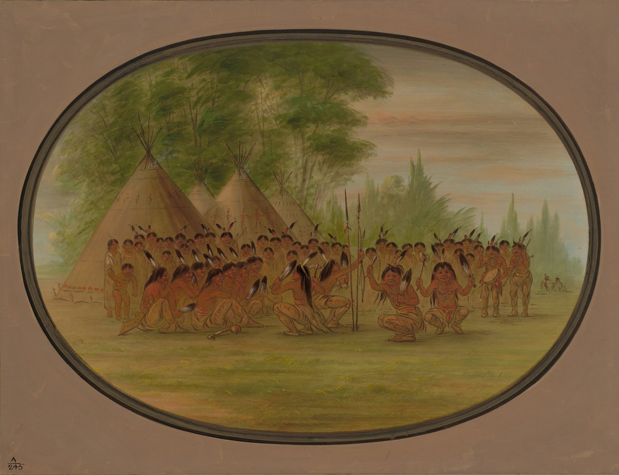 Taniec orła - Choctaw, 18611869. autorstwa George Catlin