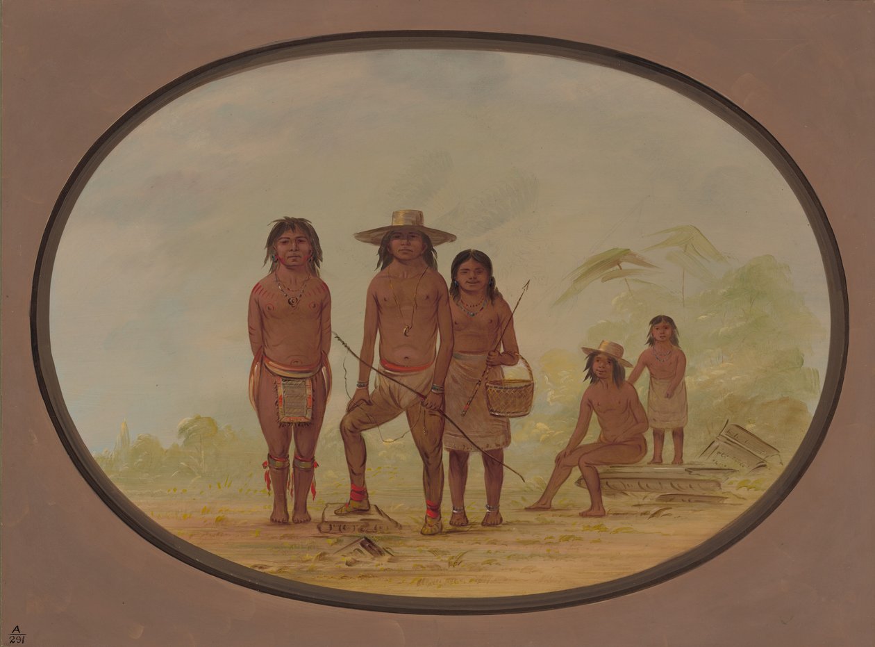 Pięciu Indian Majów, 18551869. autorstwa George Catlin