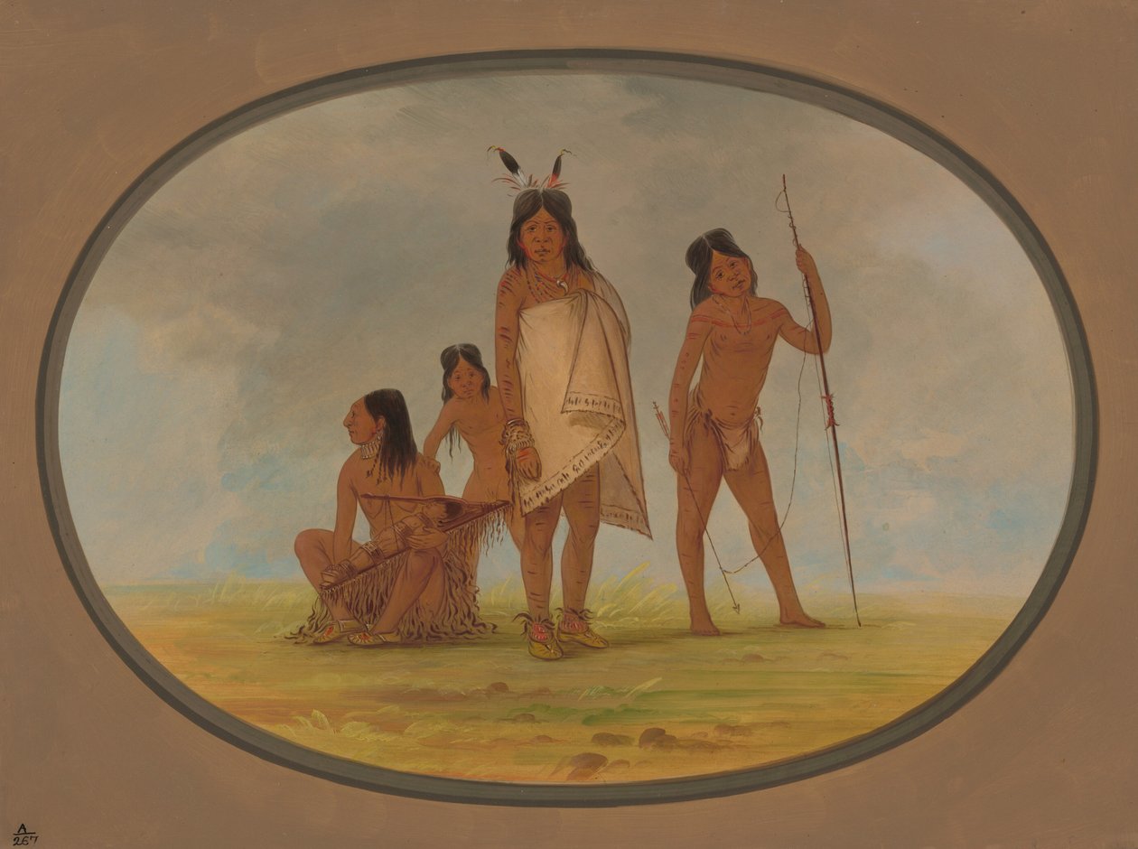 Czterech Indian płaskogłowych, 18551869. autorstwa George Catlin