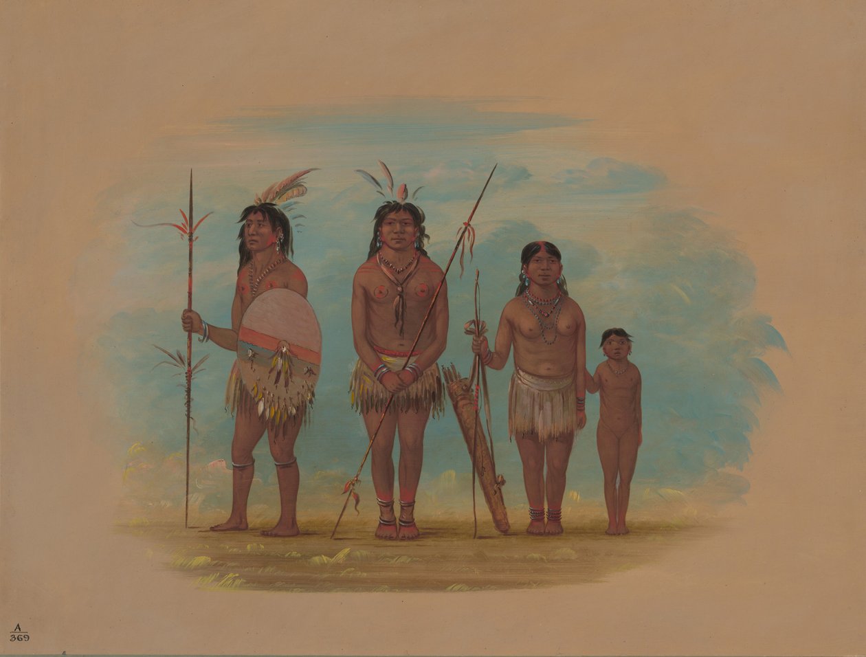 Czterech Indian Xingu, 18541869. autorstwa George Catlin