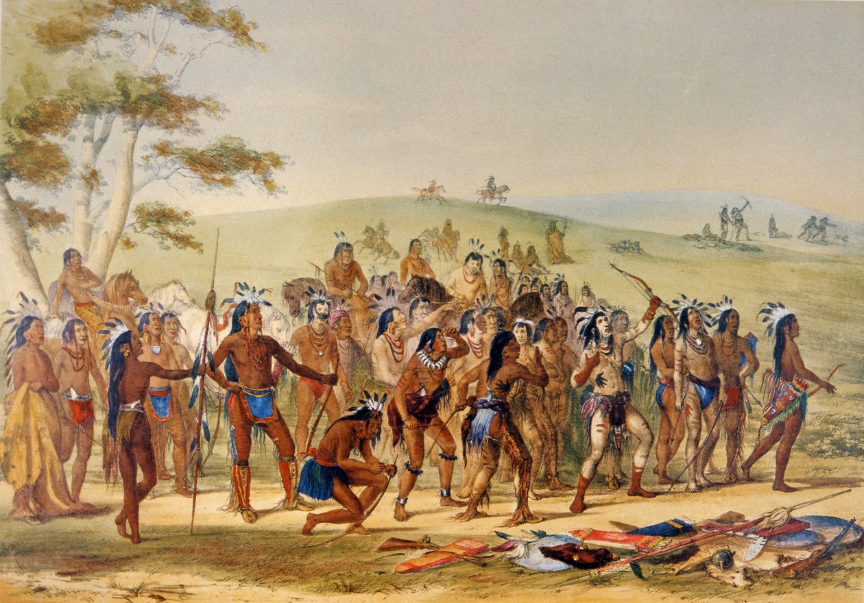 Gra w strzałę (kolor lito) autorstwa George Catlin