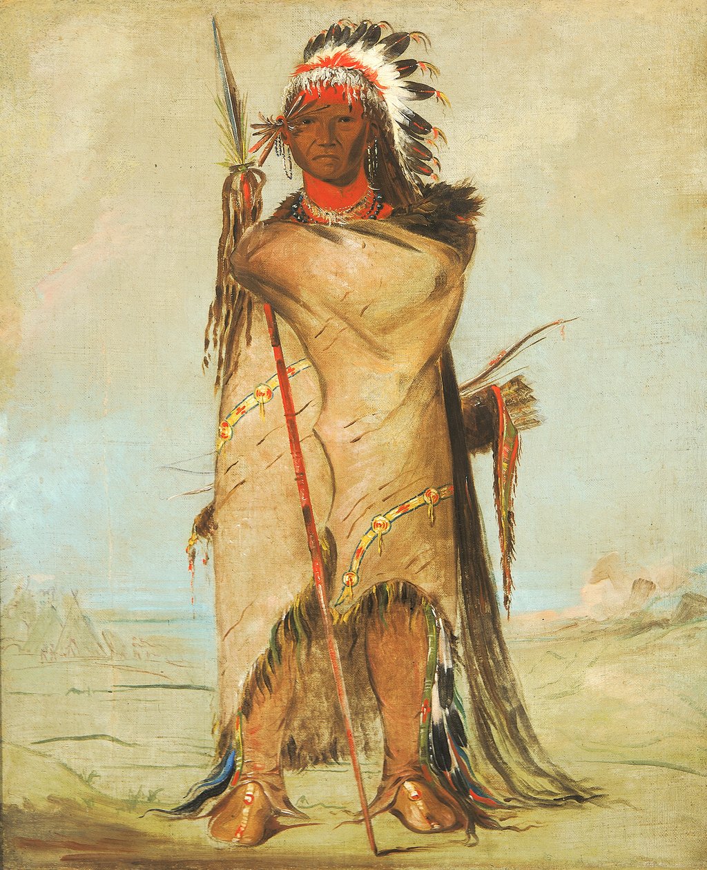 Hó-ra-tó-a, odważny, 1832. autorstwa George Catlin