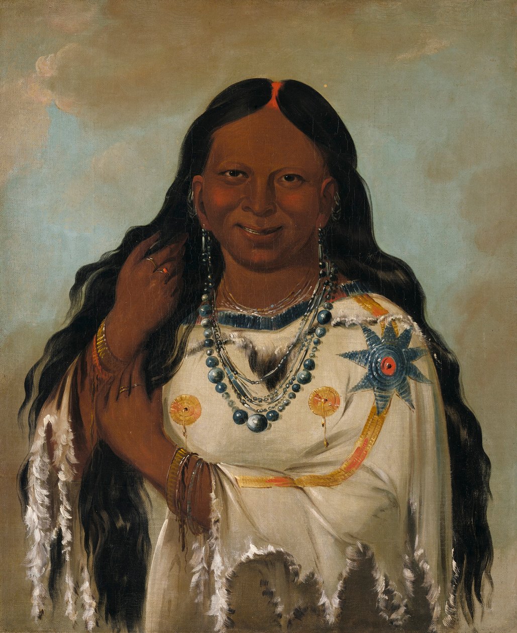 Kay-a-gís-gis, młoda kobieta autorstwa George Catlin