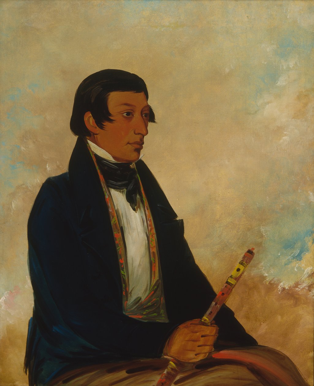 Kee-món-saw, Mały Wódz, wódz, 1830. autorstwa George Catlin