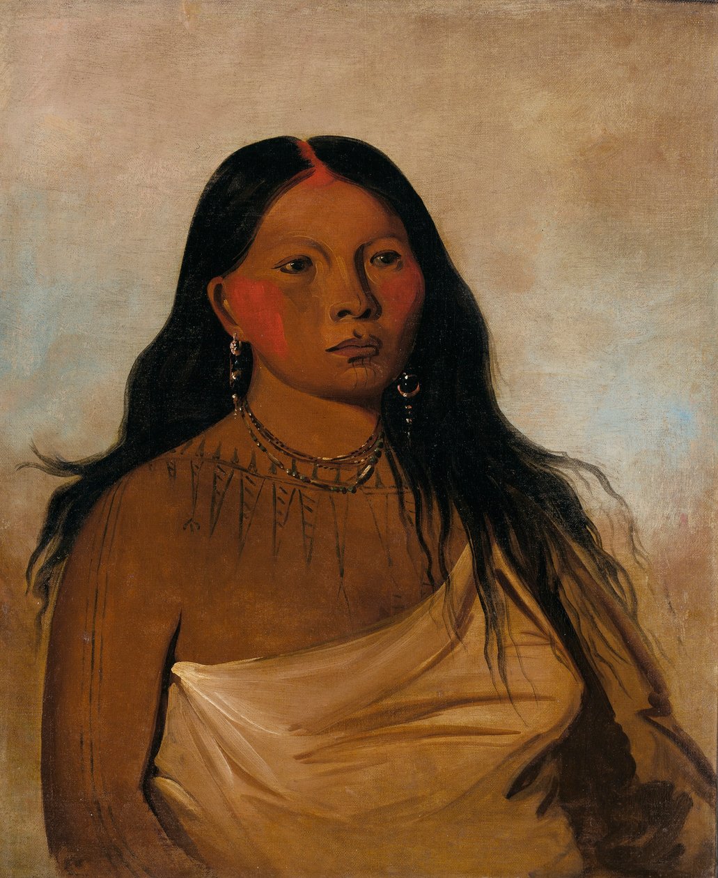 Káh-kée-tsee, uda, kobieta z Wichita autorstwa George Catlin