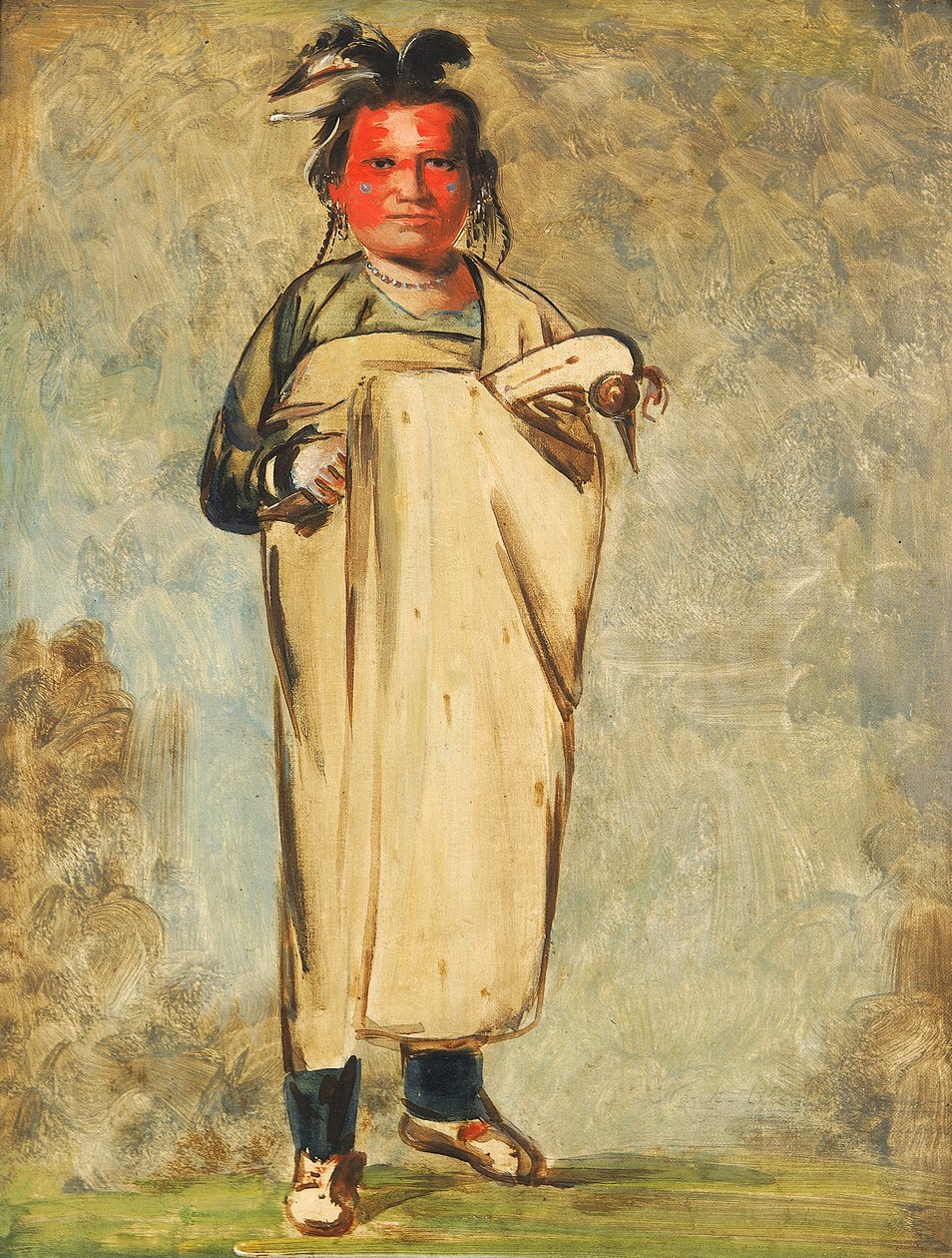 Káw-kaw-ne-chóo-a i Brave, 1828. autorstwa George Catlin