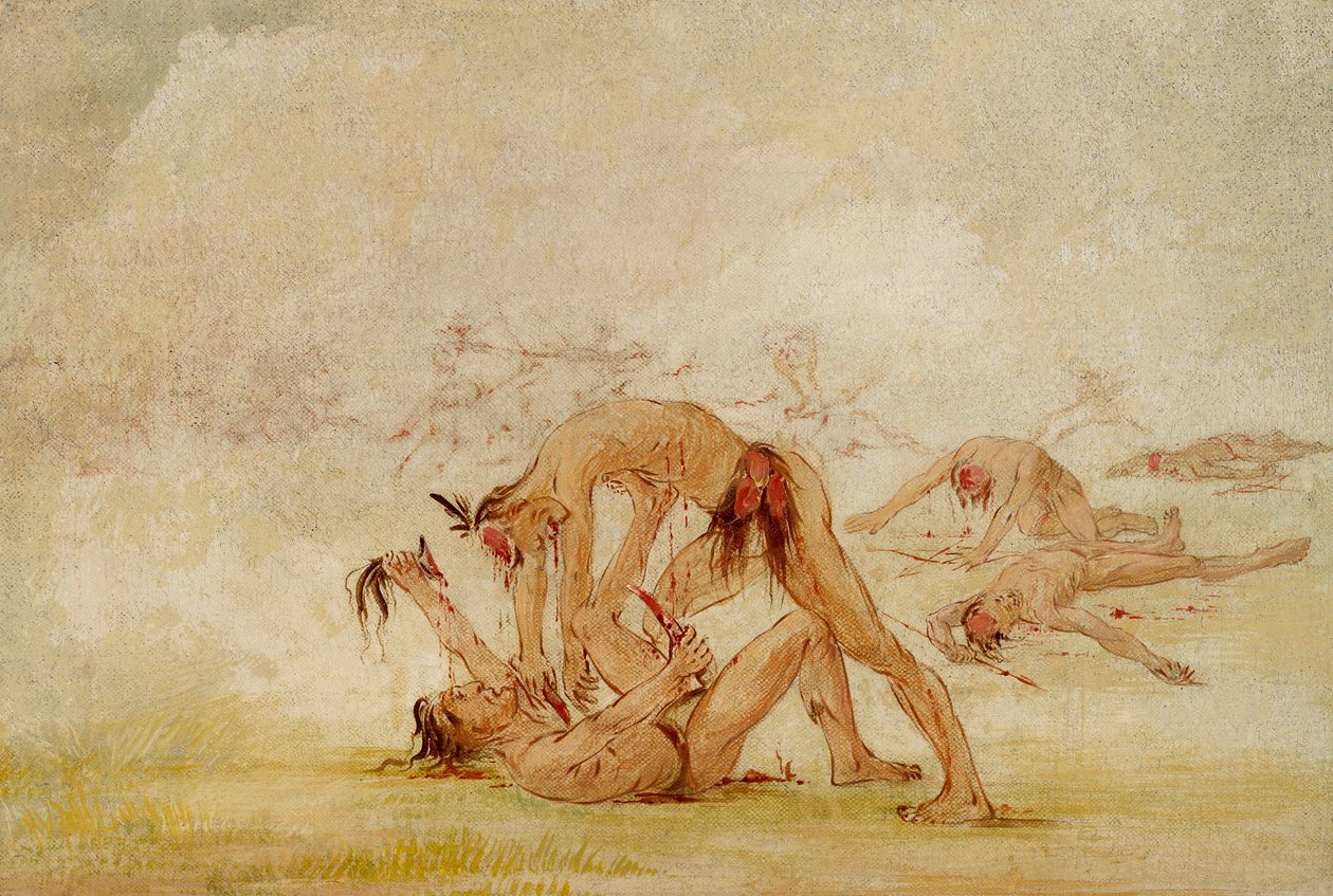 Mandan Scalping an Enemy autorstwa George Catlin