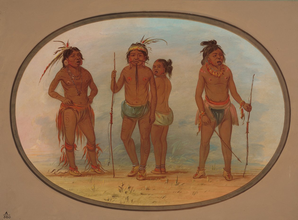 Członkowie plemienia Botocudo, 18541869. autorstwa George Catlin