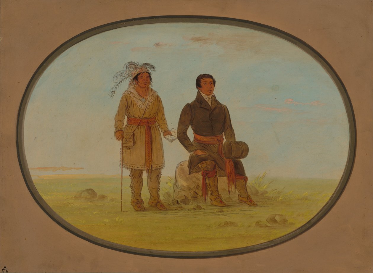 Wódz Mohigan i misjonarz, 18611869. autorstwa George Catlin