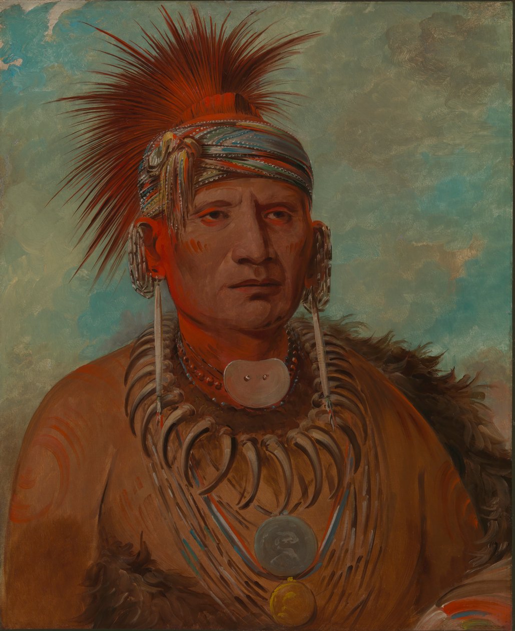 Neu-mon-ya, Walking Rain, War Chief, 1844-1845. autorstwa George Catlin