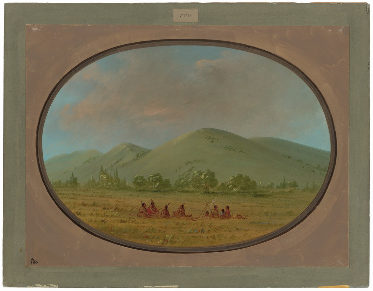 Nishnabotana Bluffs, Upper Missouri autorstwa George Catlin