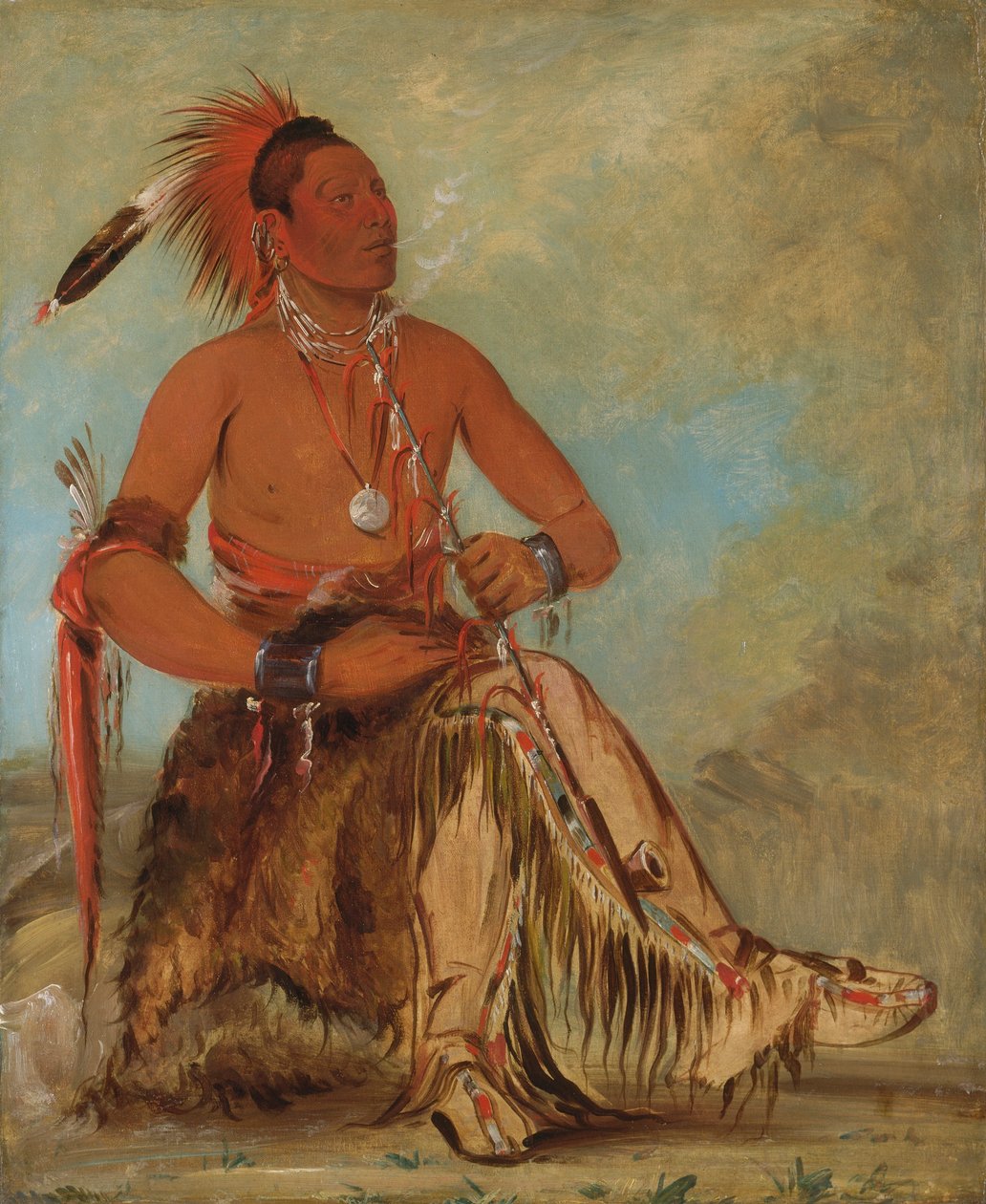 Nóm-ba-mon-nee, podwójny piechur, odważny autorstwa George Catlin