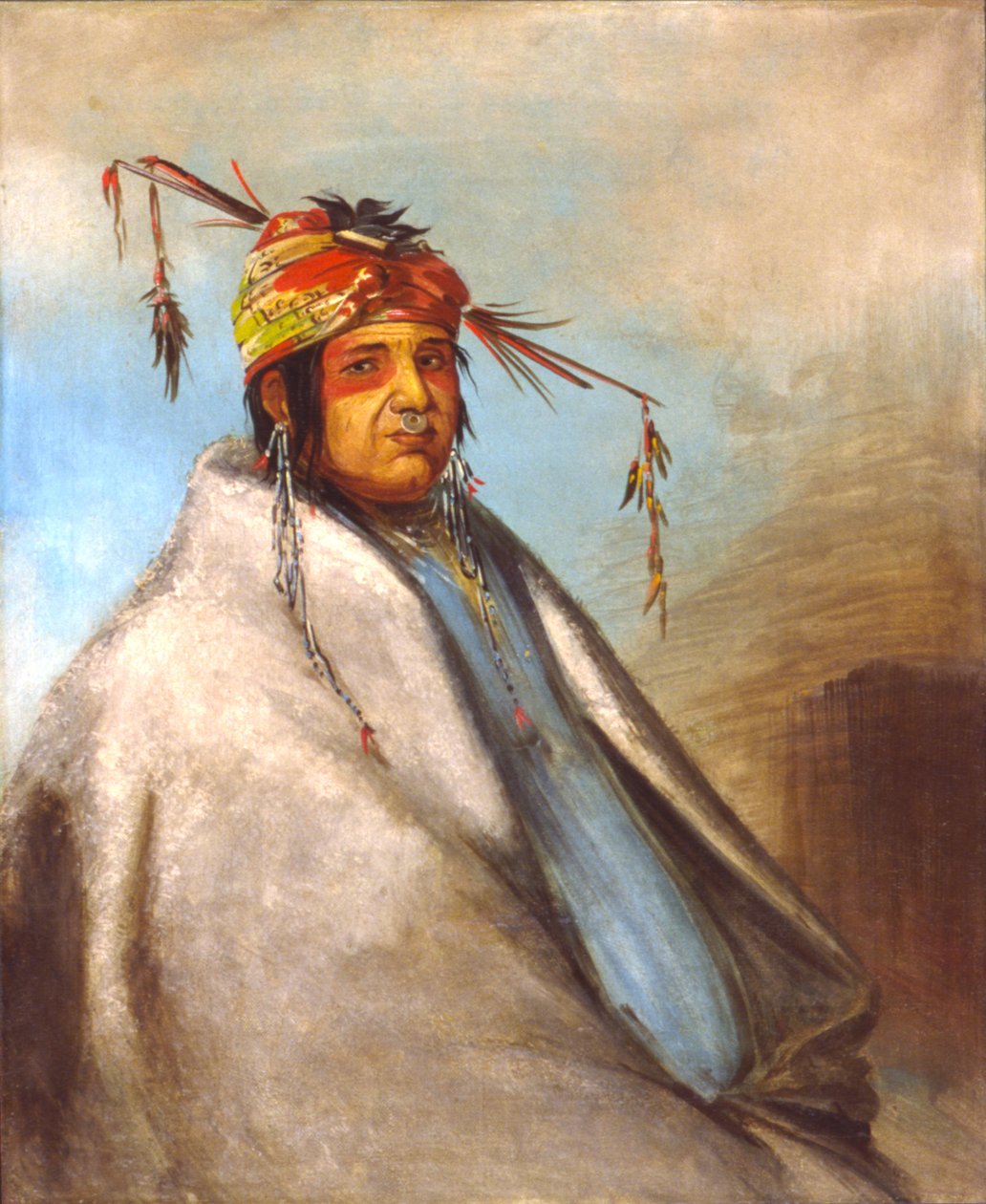 Non-on-dá-gon, szef, 1830. autorstwa George Catlin