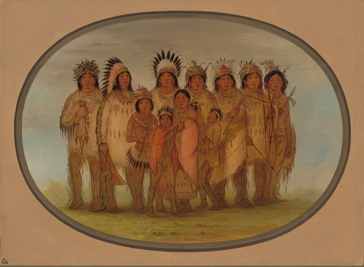 Indianie Ojibbeway w Paryżu, 18611869. autorstwa George Catlin