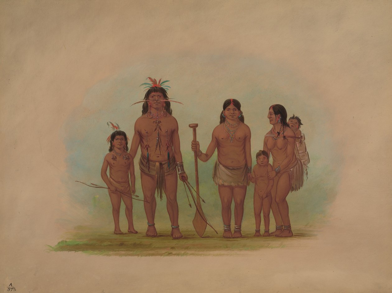 Orejona Wódz i Rodzina, 18541869. autorstwa George Catlin