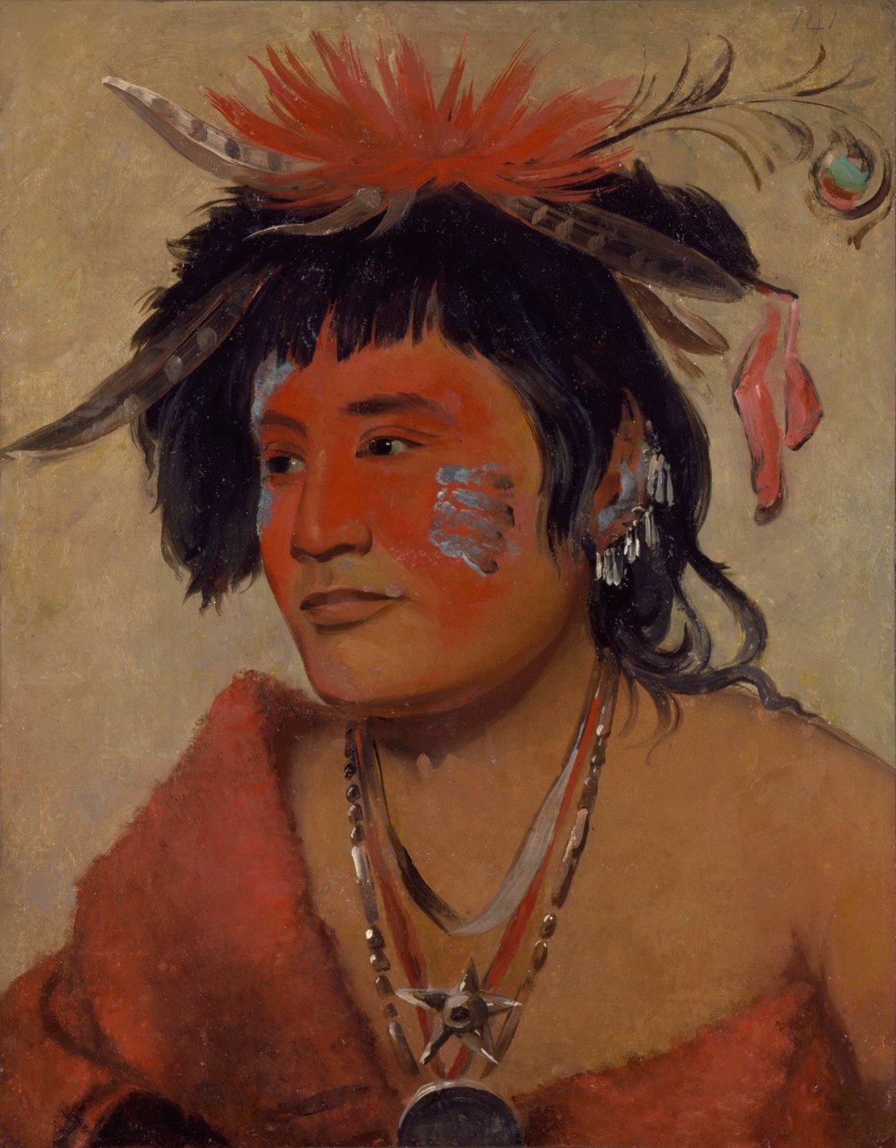 Pah-shee-náu-shaw, wojownik autorstwa George Catlin