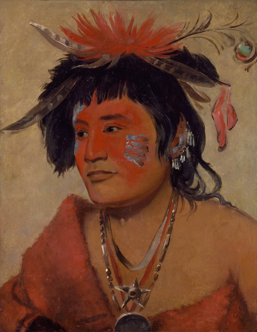 Pah-shee-náu-shaw, Wojownik, 1831. autorstwa George Catlin
