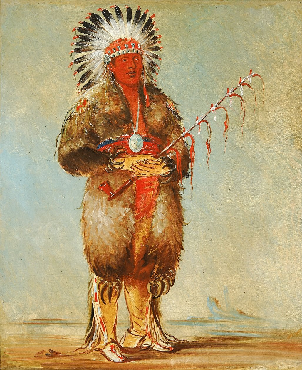 Ráw-no-way-wóh-krah, Luźny Pipestem, Odważny autorstwa George Catlin