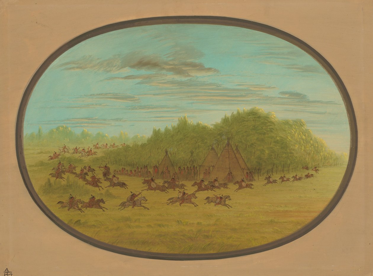 Pozorna walka Camanchees, 18611869. autorstwa George Catlin
