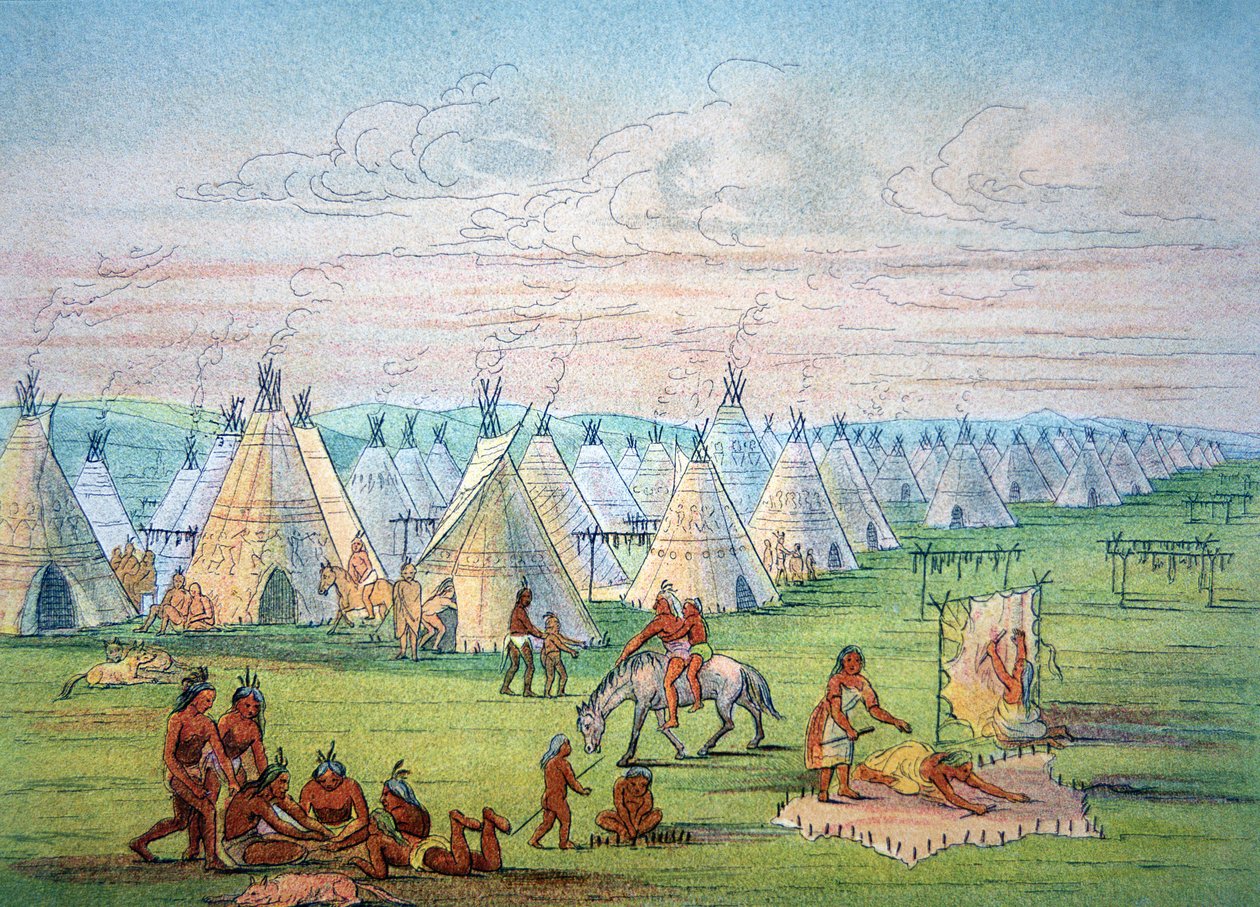 Scena Obozu Siuksów autorstwa George Catlin
