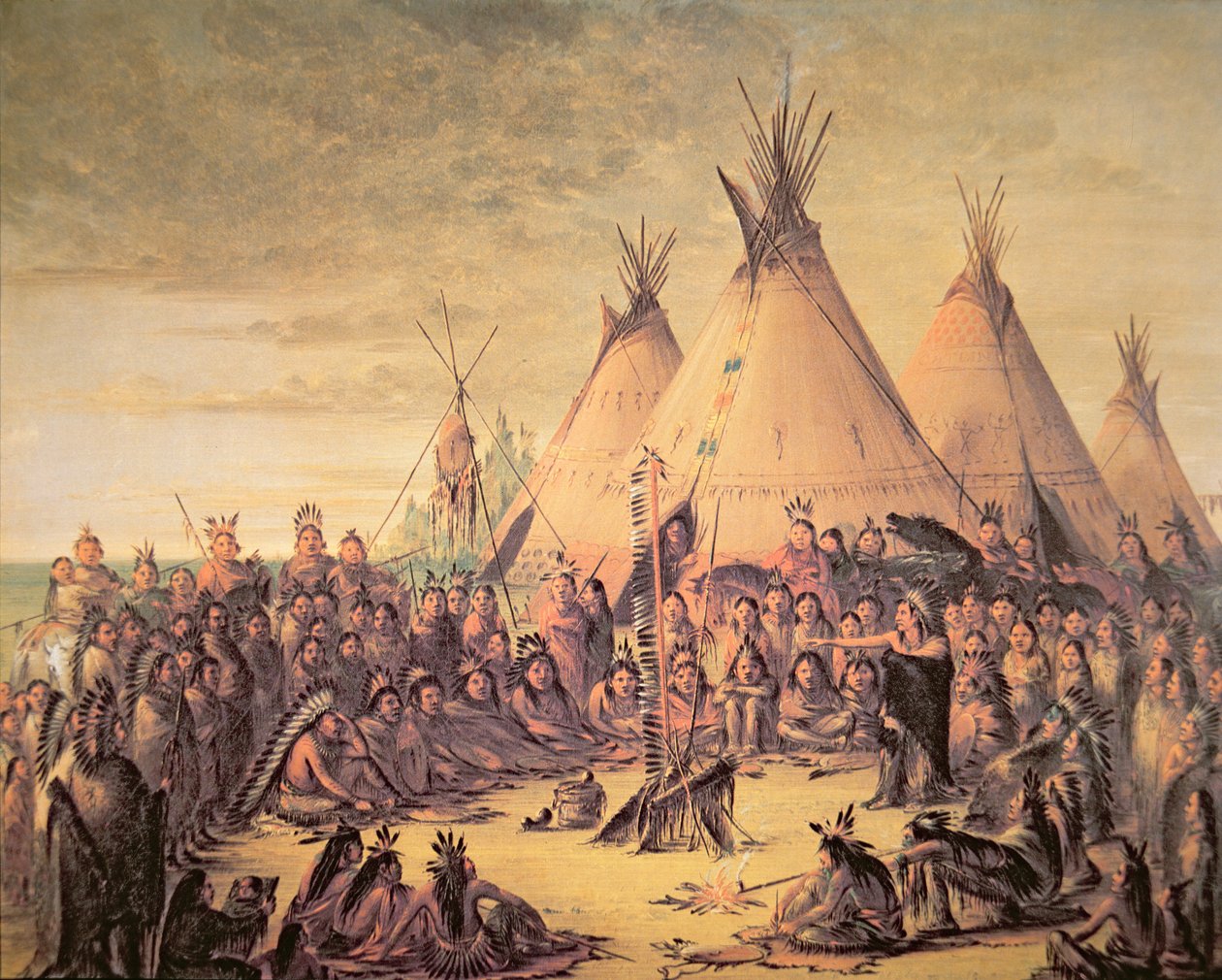 Rada Indian Siuks autorstwa George Catlin
