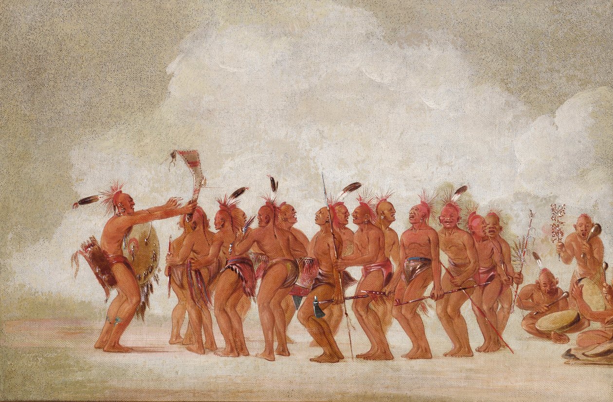 Taniec niewolników, Sac i Fox autorstwa George Catlin