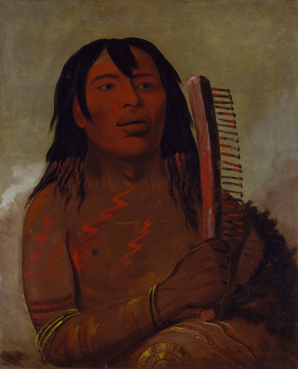 Tcha-dés-sa-ko-máh-pee, Dziecko Niedźwiedzia, 1832. autorstwa George Catlin
