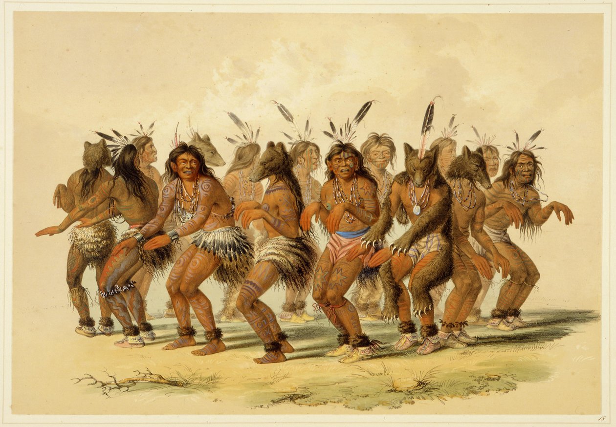 Taniec niedźwiedzia autorstwa George Catlin