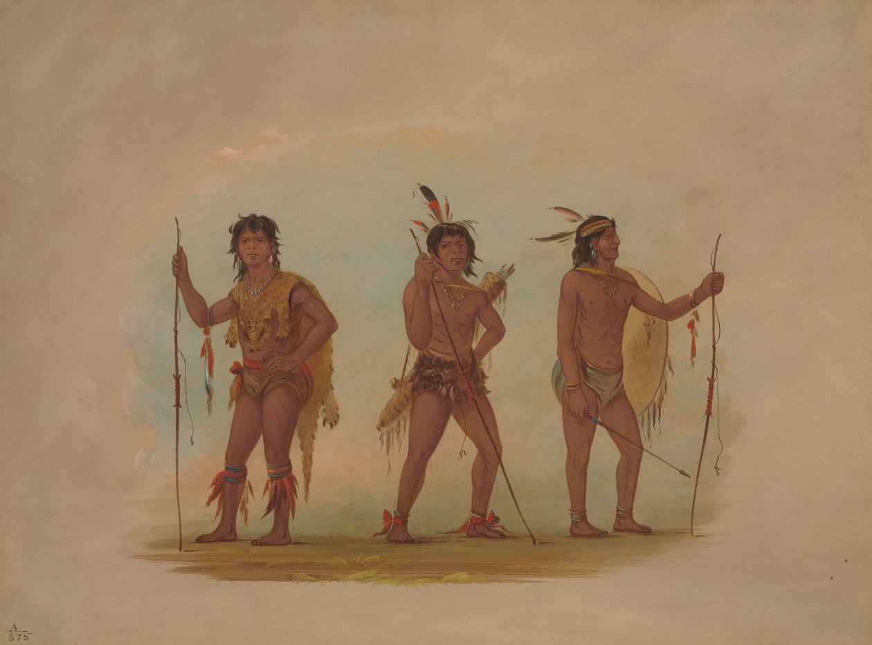 Trzy tematy Mężczyźni, autorstwa George Catlin