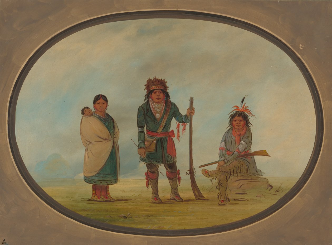 Trzech Indian Micmac, 18611869. autorstwa George Catlin