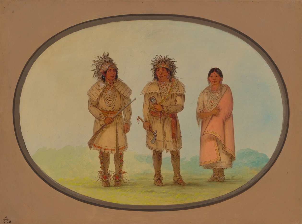 Trzej Indianie Peoria, 18611869. autorstwa George Catlin