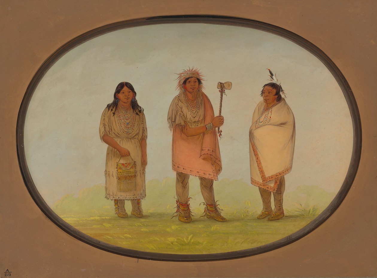 Trzej Indianie Piankeshaw, 18611869. autorstwa George Catlin