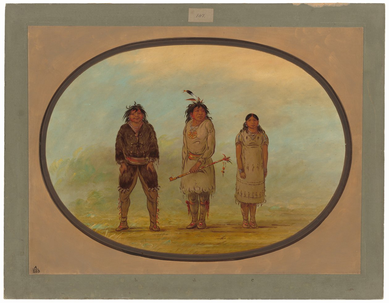 Trzej Indianie Selish autorstwa George Catlin