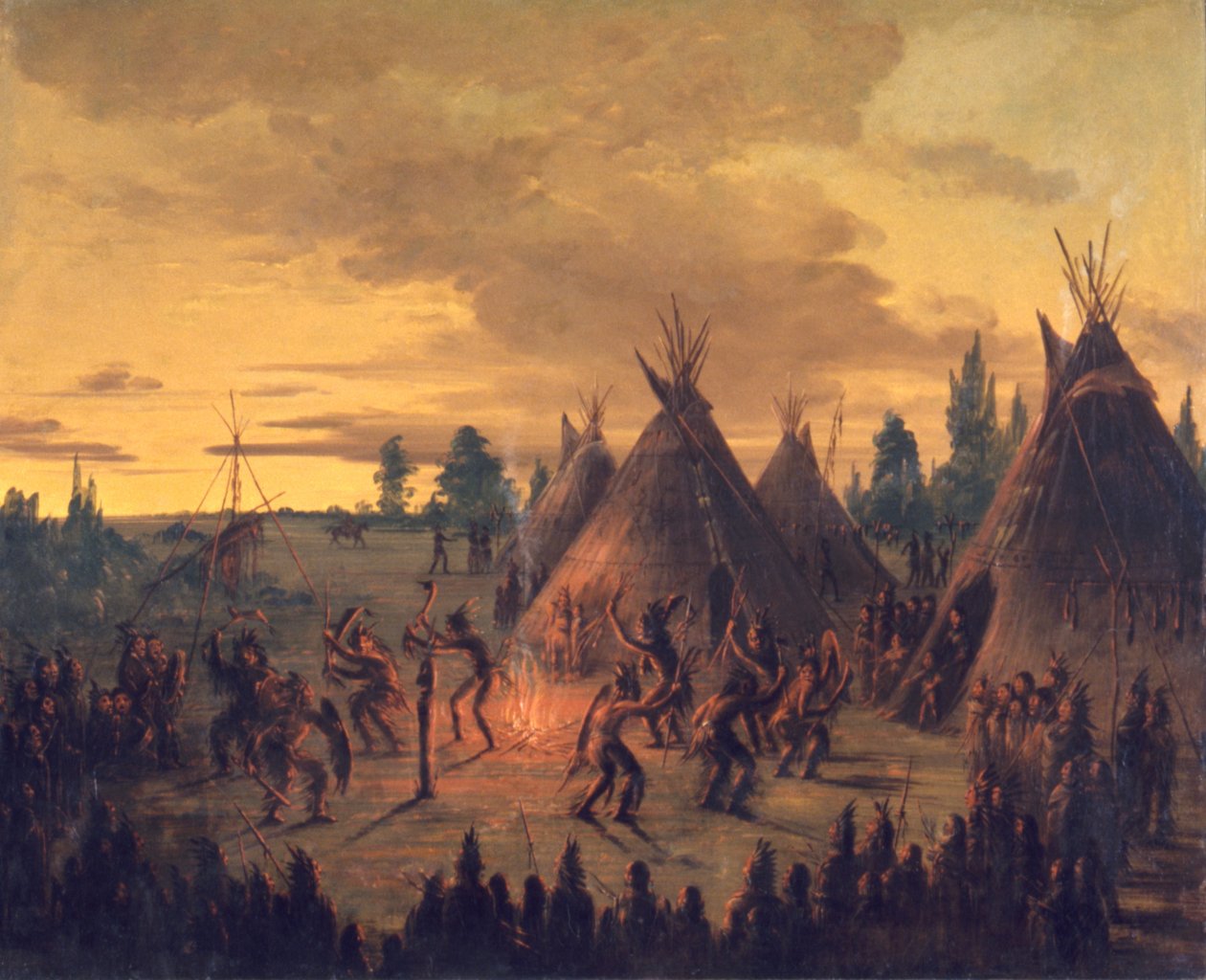 Taniec wojenny, Siuks, 1845-1848. autorstwa George Catlin