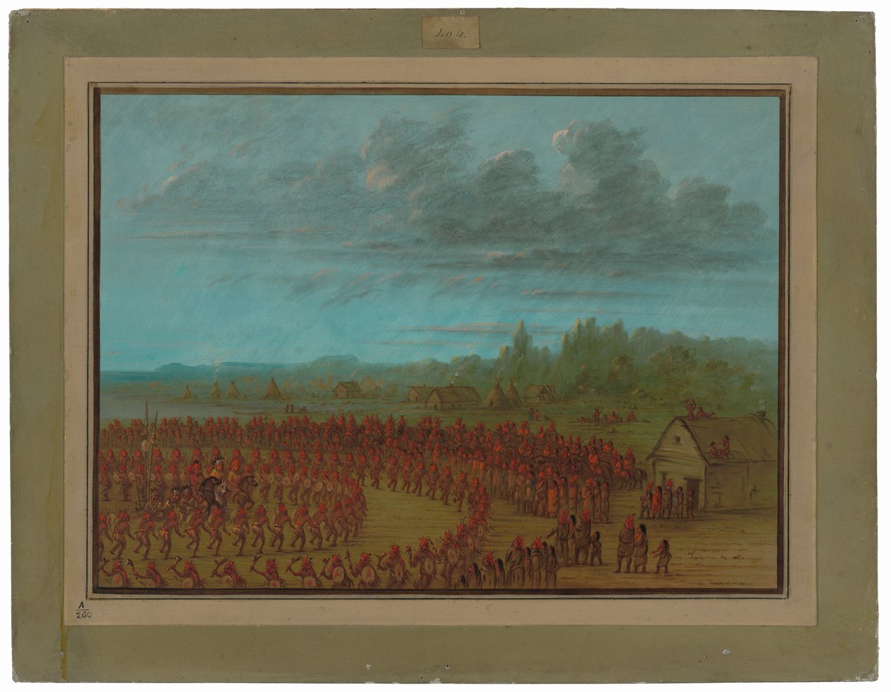 Taniec wojenny Saukies autorstwa George Catlin