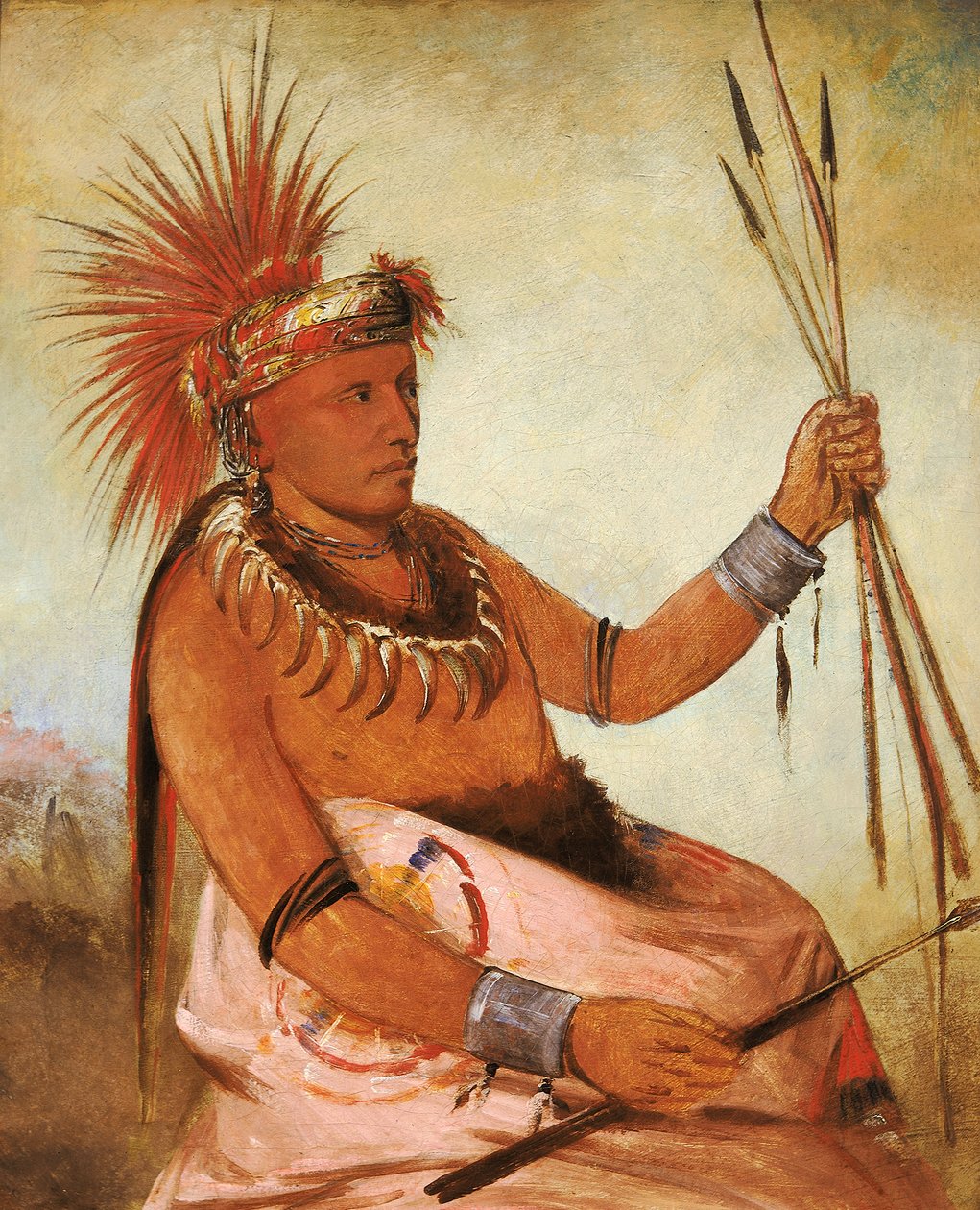 Wos-cóm-mun, zajęty człowiek, odważny, 1832. autorstwa George Catlin