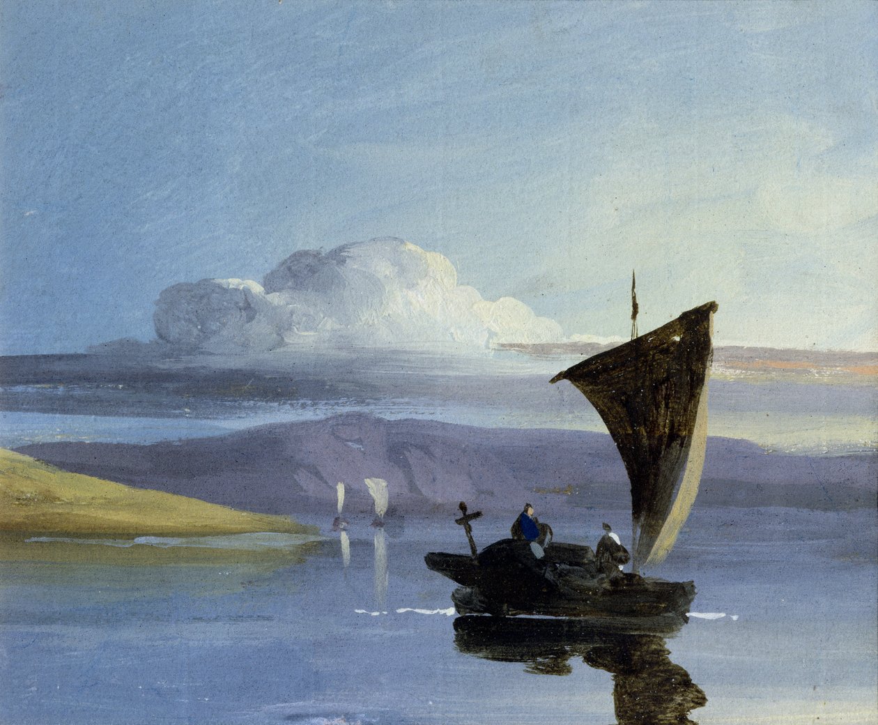 Chińska dżonka (gwasz) autorstwa George Chinnery