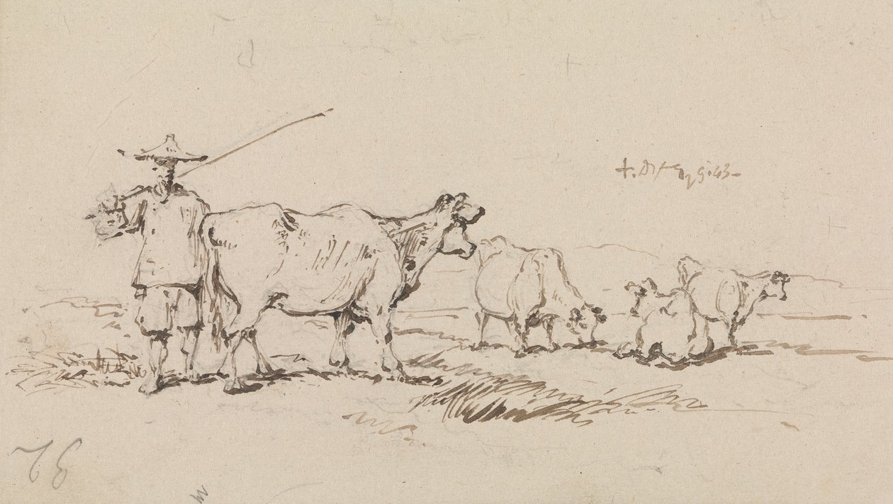 Wieśniak z bydłem autorstwa George Chinnery