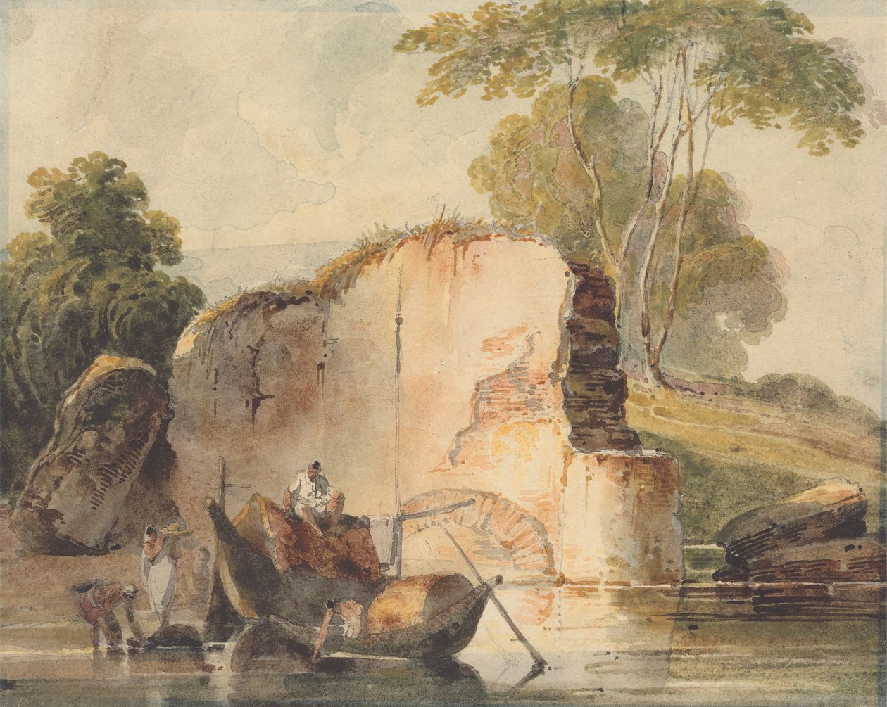 Scena rzeczna autorstwa George Chinnery