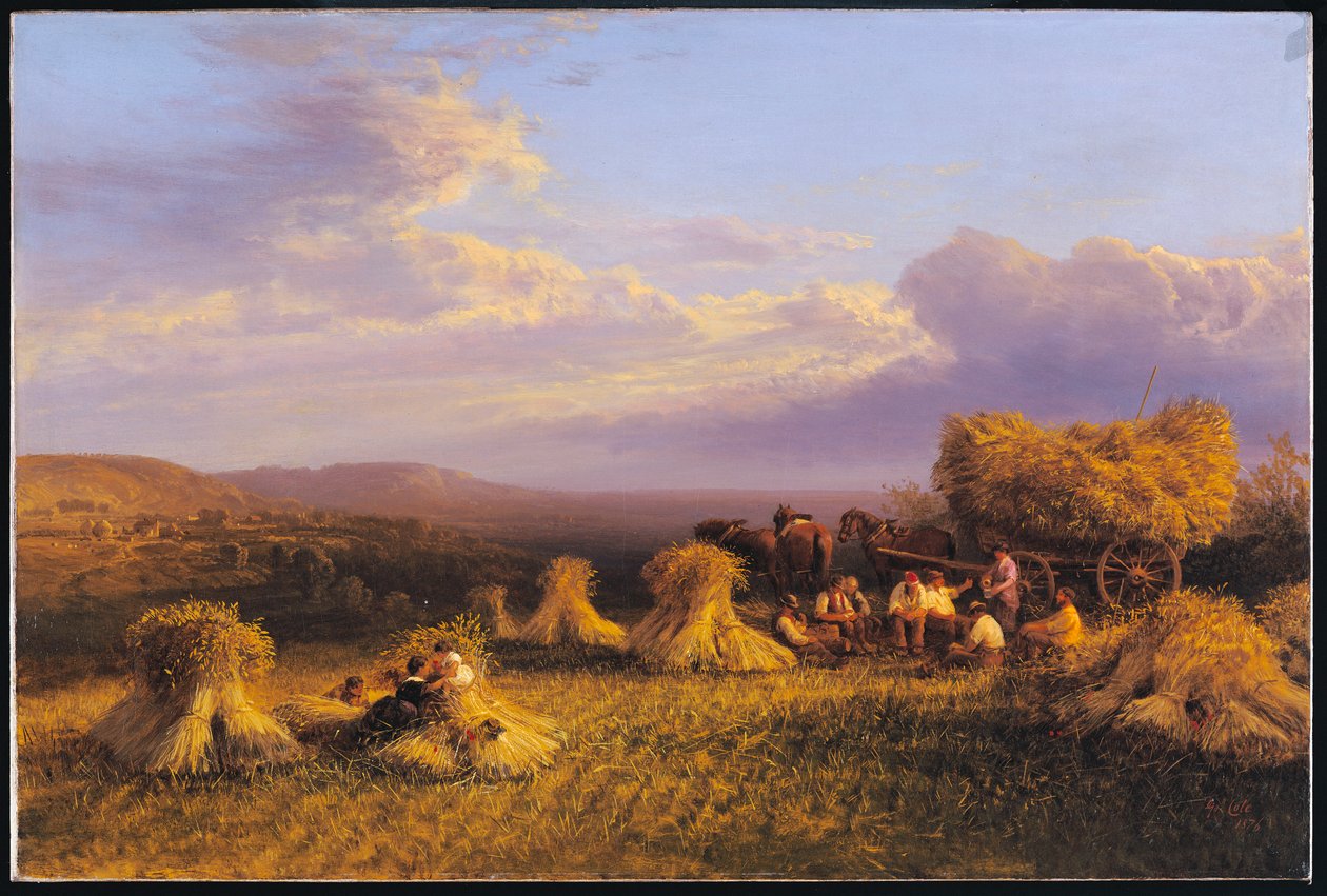 Scena żniwa, 1876 autorstwa George Cole