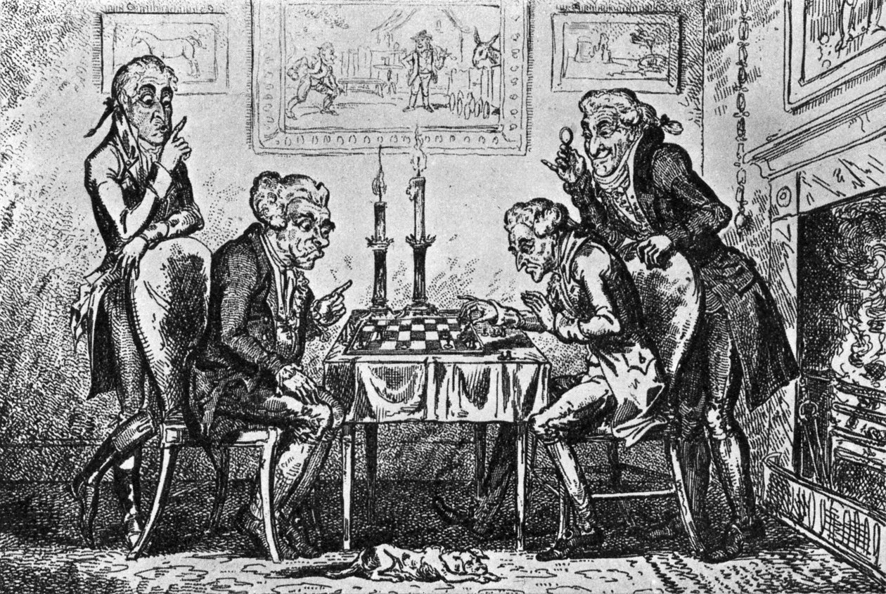 Gra w szachy autorstwa George Cruikshank