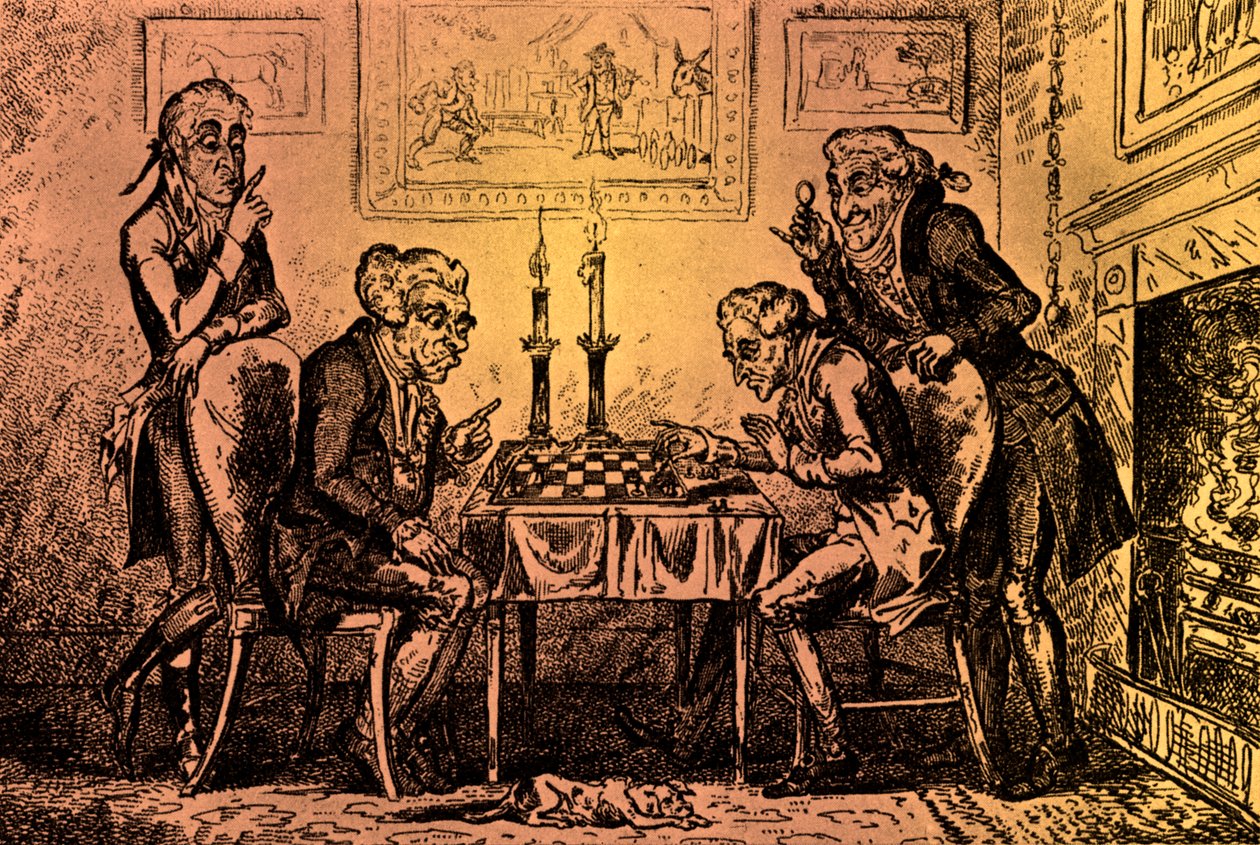 Gra w szachy autorstwa George Cruikshank