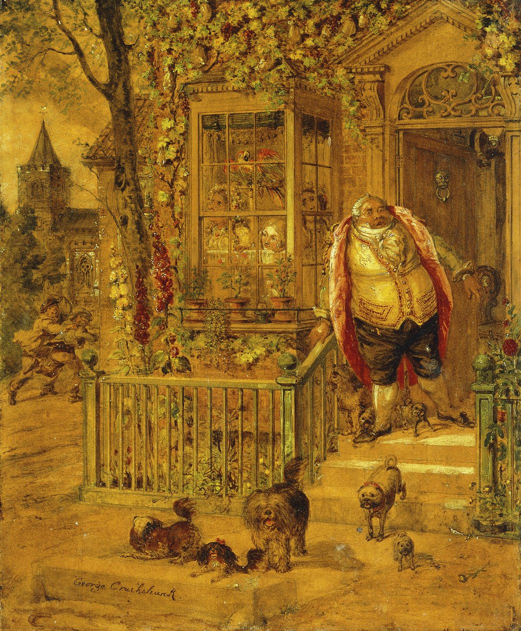 Uciekający puk, autorstwa George Cruikshank