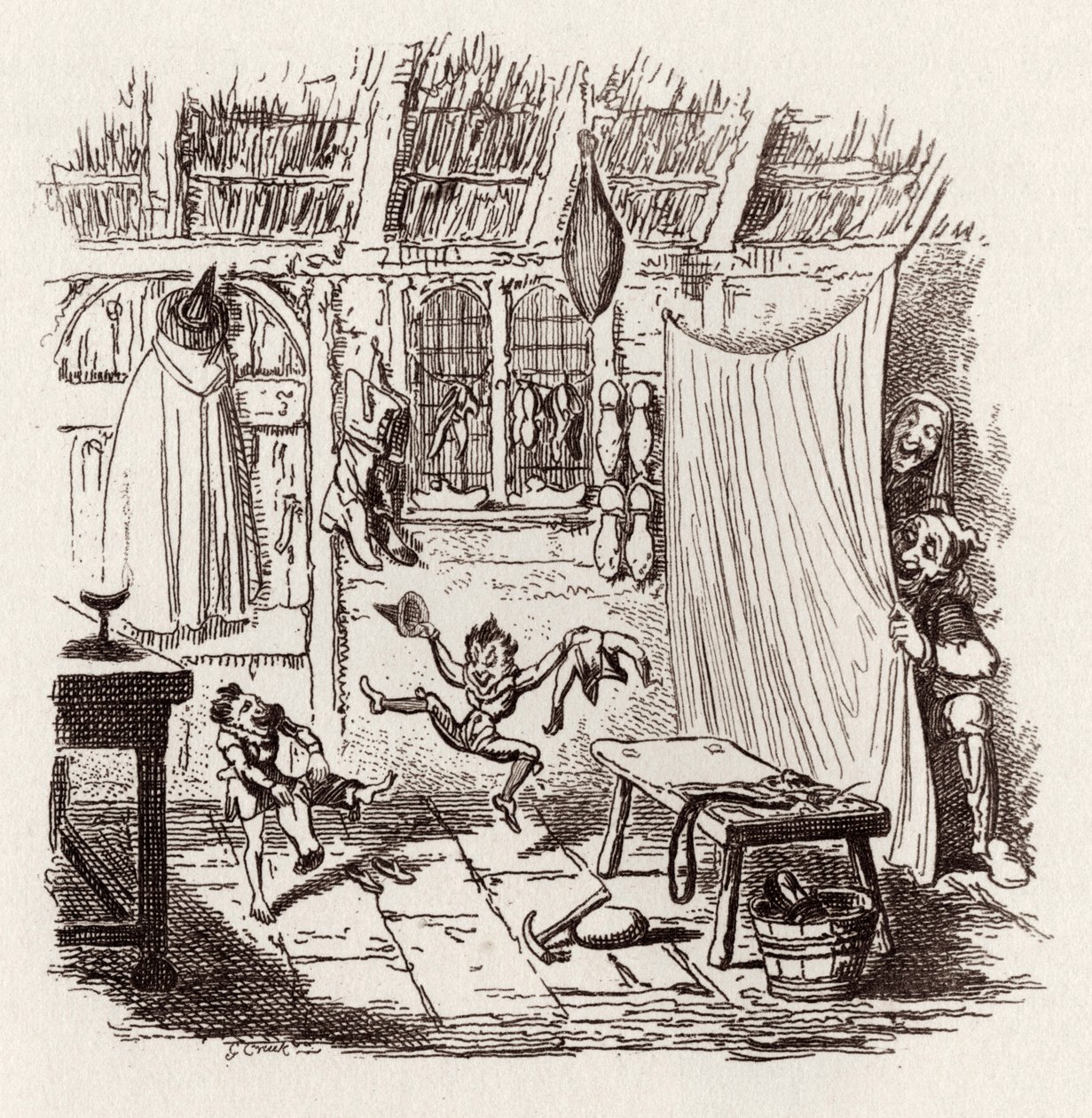 Bracia Grimm Dzieci i autorstwa George Cruikshank